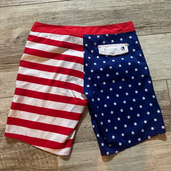 Men’s American Flag Bathing Suit Trunks - Picture 5 of 5